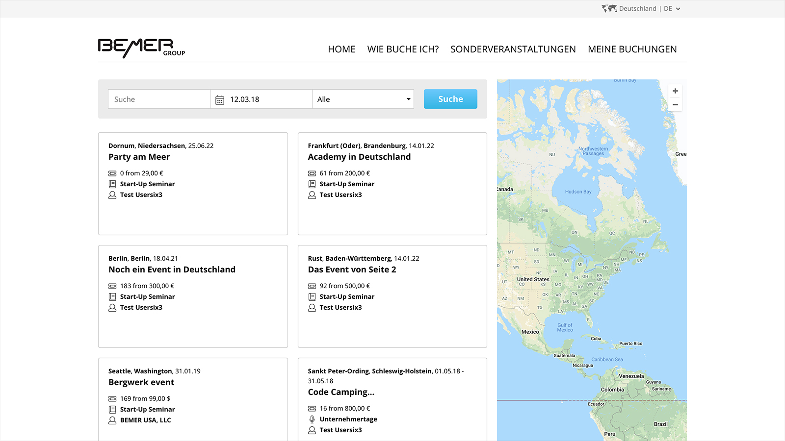 Rapid development CodeCamp - Development of an event portal